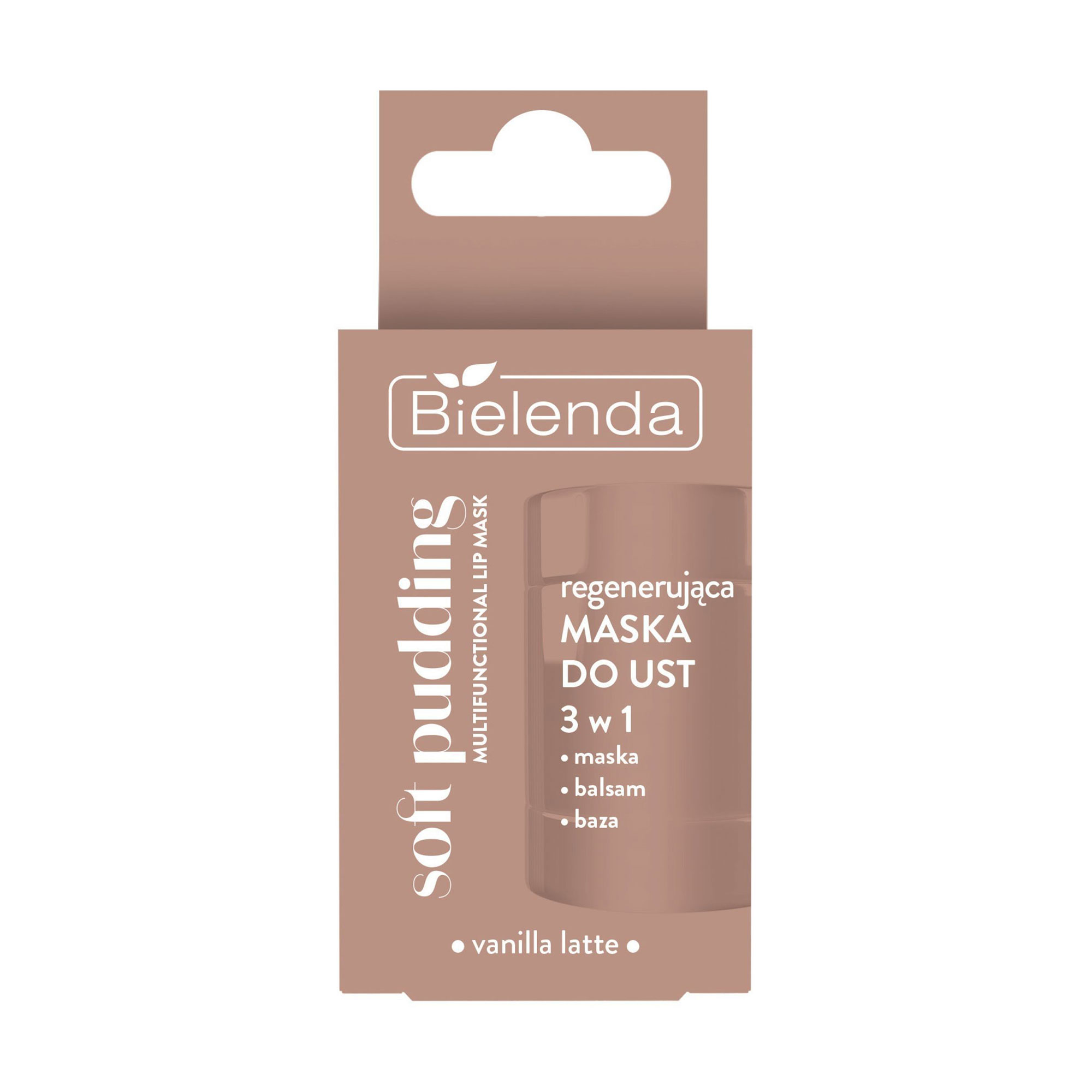 Регенерувальна маска для губ 3 в 1 Bielenda Soft Pudding Multifunctional Lip Mask, Vanilla Latte, 12 г